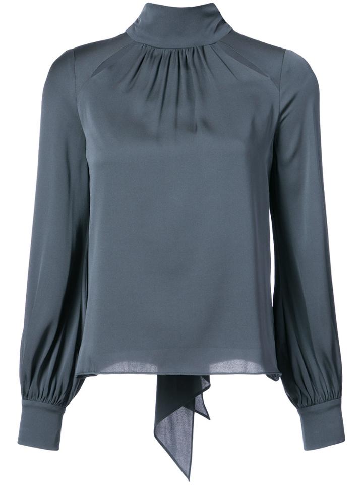 Milly Turtle-neck Fitted Blouse - Grey