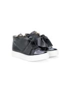 Roberto Cavalli Kids Teen Bow Embellished Sneakers - Black