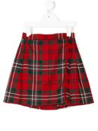 Oscar De La Renta Kids Pleated Kilt Skirt - Red
