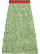 Gucci Gg Stripe Wool Skirt - Green