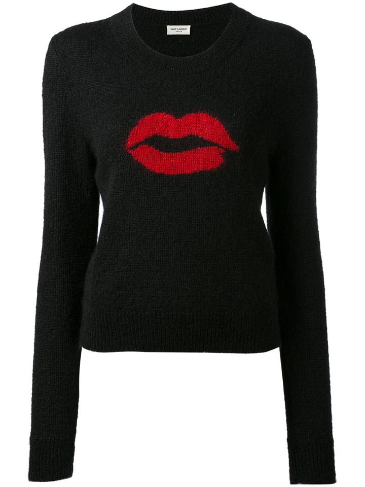 Saint Laurent - Lip Jumper - Women - Polyamide/wool/virgin Wool - M, Black, Polyamide/wool/virgin Wool