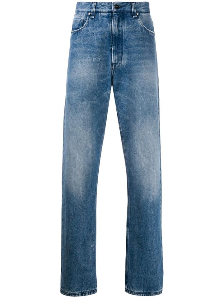 Fendi Faded Straight-leg Jeans - Blue
