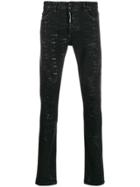 Philipp Plein Logo Pattern Straight Jeans - Black