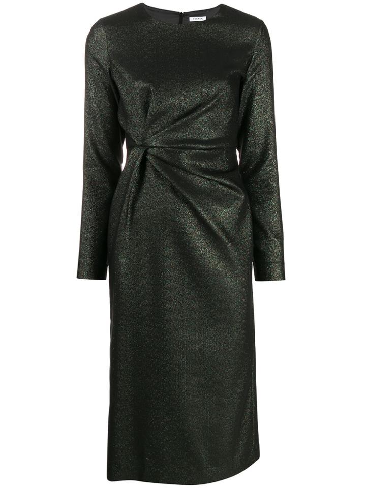 P.a.r.o.s.h. Ruched-detail Midi Dress - Green