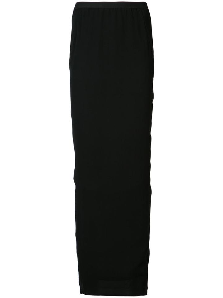 Rick Owens Soft Pillar Long Skirt, Women's, Size: 42, Black, Cupro/silk