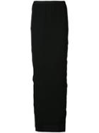 Rick Owens Soft Pillar Long Skirt, Women's, Size: 42, Black, Cupro/silk
