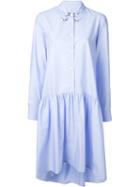 Vivetta Hand-shaped Collar Shirt Dress, Women's, Size: 42, Blue, Cotton/spandex/elastane