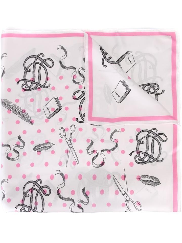 Olympia Le-tan Printed Scarf, Women's, White, Silk