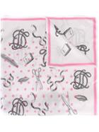 Olympia Le-tan Printed Scarf, Women's, White, Silk