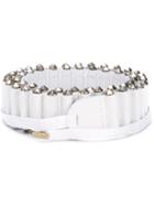 Ann Demeulemeester Bullet Bar Tie Belt, Women's, Size: Xs, White, Leather/metal (other)