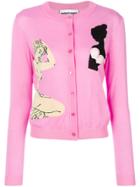 Moschino Printed Round Neck Cardigan - Pink & Purple