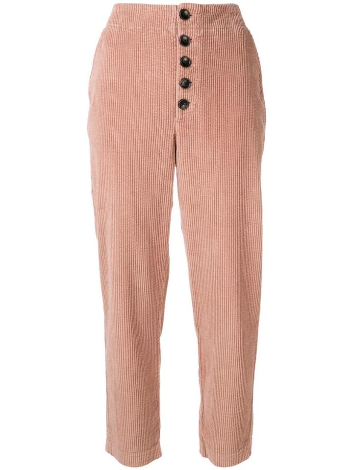 Chloe Stora Patt Corduroy Tapered Trousers - Pink