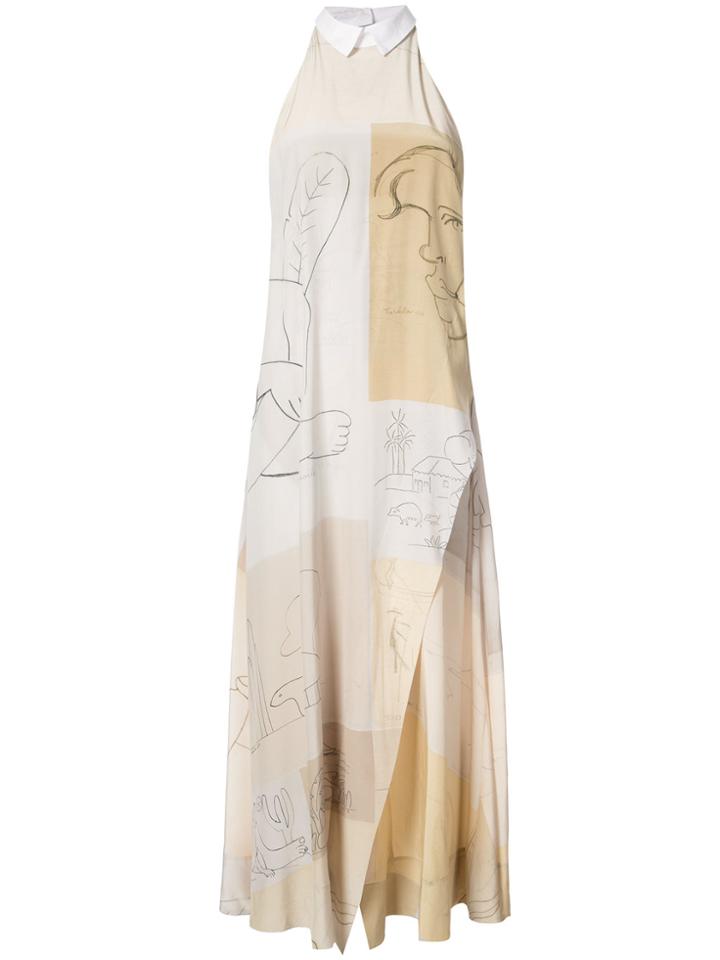 Osklen Osklen X Tarsila Backless Maxi Dress - Nude & Neutrals