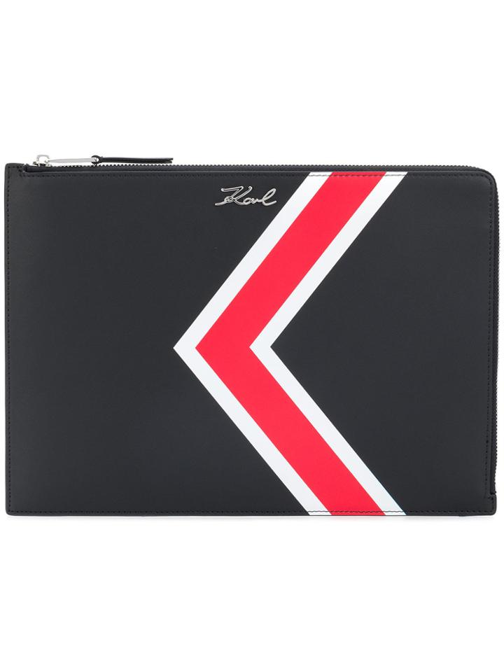Karl Lagerfeld K Stripe Clutch - Black