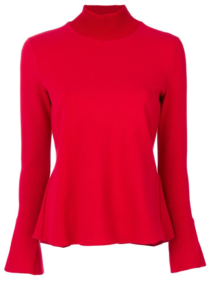 Emporio Armani Ribbed High Neck Pullover - Red