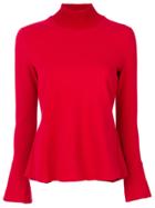 Emporio Armani Ribbed High Neck Pullover - Red