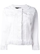 Love Moschino - Fringed Jacket - Women - Cotton/spandex/elastane - 44, White, Cotton/spandex/elastane