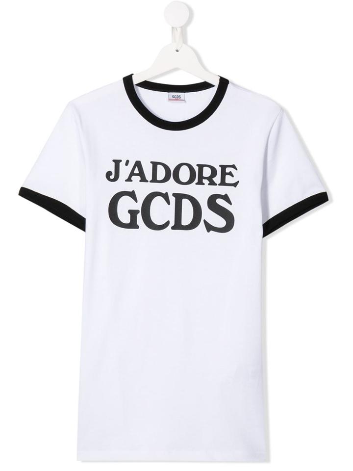 Gcds Kids Printed T-shirt - White