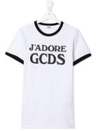 Gcds Kids Printed T-shirt - White