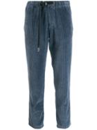 White Sand Corduroy-style Cropped Trousers - Blue