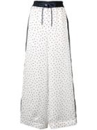 Sacai Polka Dot Wide Leg Trousers - White