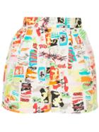 Chanel Pre-owned Cc Printed Shorts - White