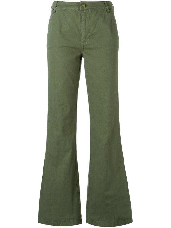 Tory Burch Flared Trousers - Green