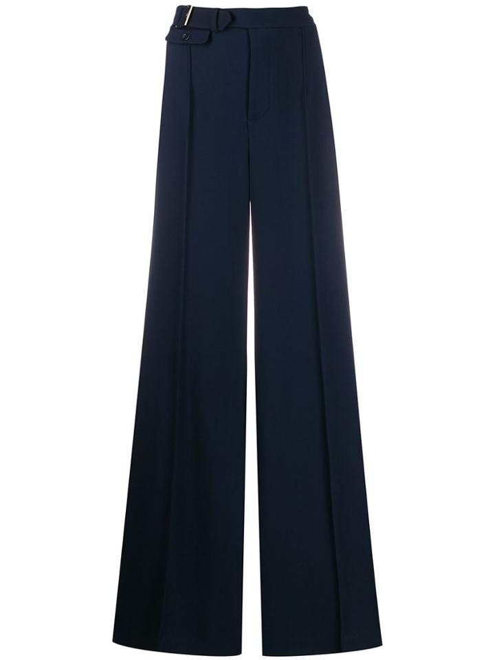 Elisabetta Franchi Belted Wide Leg Trousers - Blue
