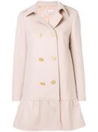 Red Valentino Double Breasted Peacoat - Neutrals