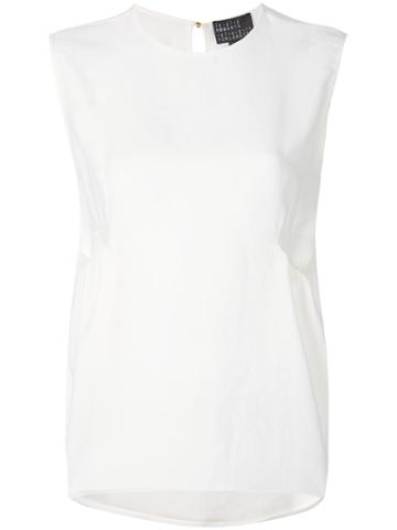 Roberta Furlanetto Pleated Pocket Top - White