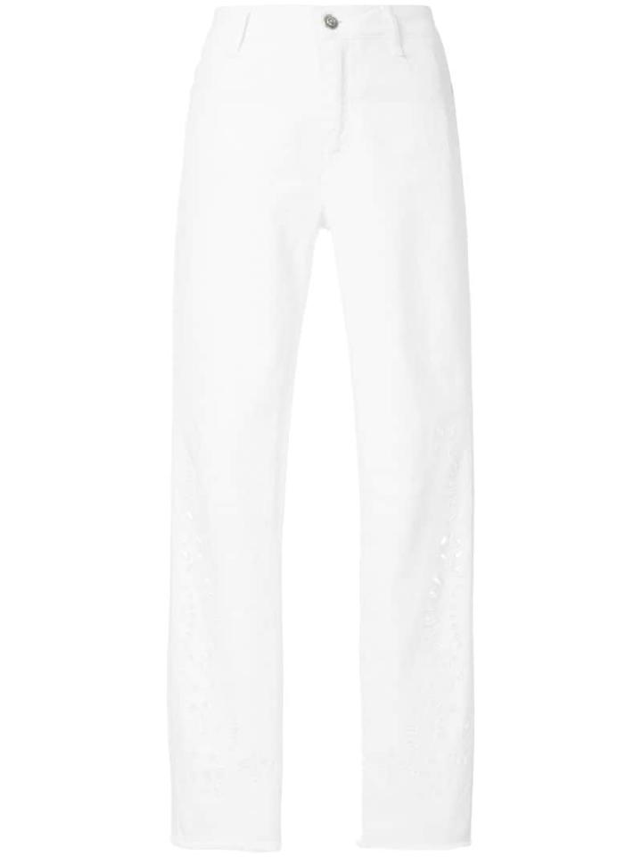 Ermanno Scervino Laser Cut Detail Trousers - White