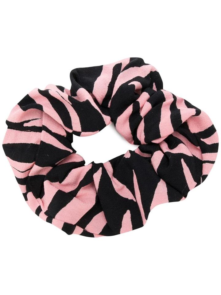 Ganni Striped Crepe Scrunchie - Pink