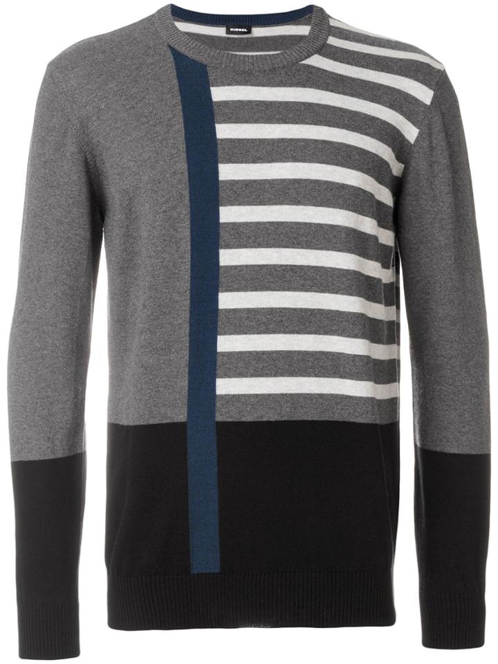 Diesel Abstract Striped Jumper - Grey