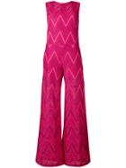 M Missoni Zigzag Print Wide Leg Jumpsuit - Pink