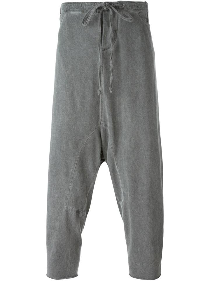 Lost & Found Rooms Cropped Drop Crotch Trousers, Men's, Size: Xs, Grey, Cotton
