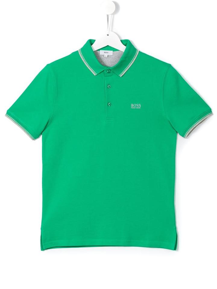 Boss Kids Embroidered Logo Polo Shirt, Boy's, Size: 14 Yrs, Green
