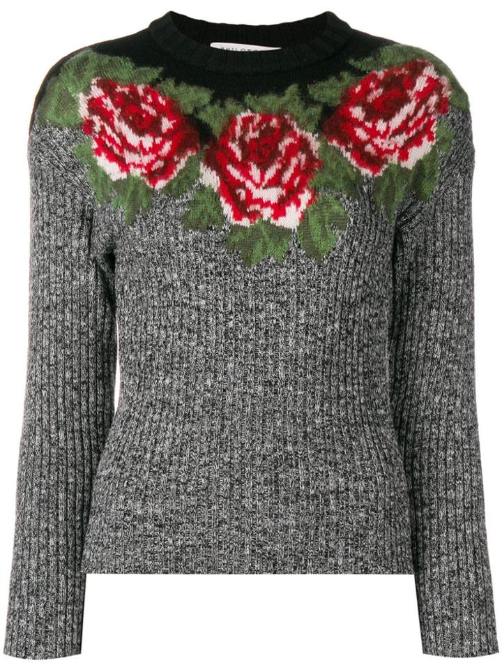 Philosophy Di Lorenzo Serafini Rose Embroidered Jumper - Black
