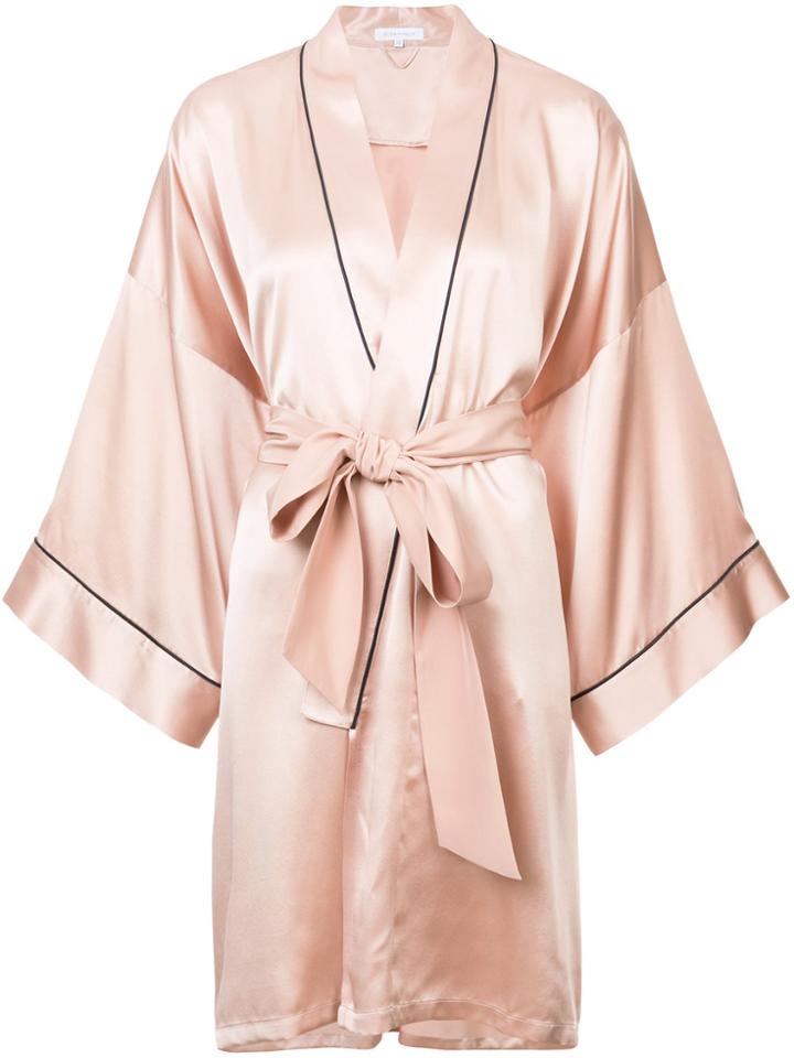 Olivia Von Halle Mimi Short Robe - Pink & Purple
