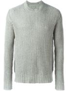 Kazuyuki Kumagai Ribbed Jumper, Men's, Size: 3, Grey, Cotton
