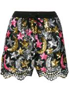 Ashish Sequin Embellished Shorts - Black