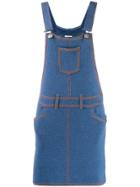 Barrie Denim Pinafore Dress - Blue