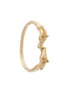 Hermès Vintage H Logos Horse Motif Bangle - Gold
