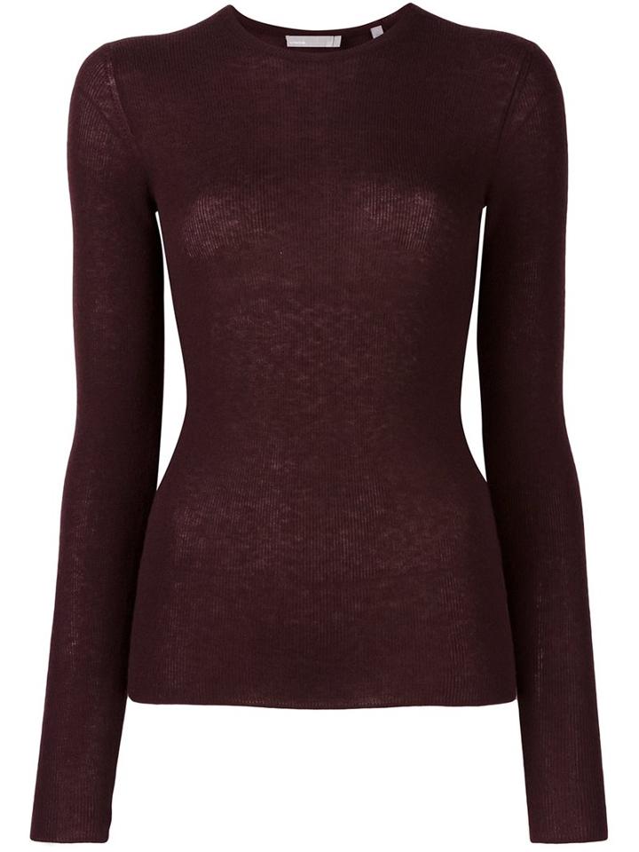 Vince Crew Neck Jumper, Women's, Size: Medium, Brown, Cashmere