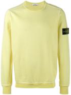 Stone Island Yellow Cotton Fleece Back Crewneck Sweatshirt - Yellow &