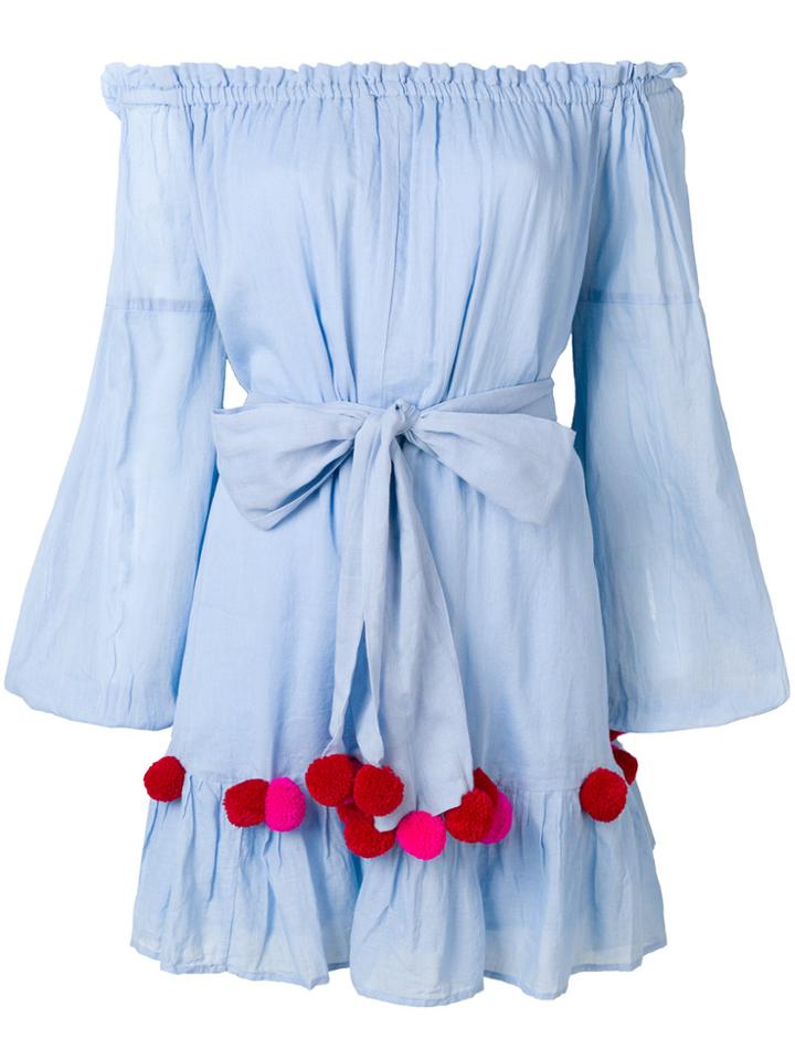 Sundress Charlotte Pom Pom Dress - Blue
