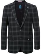 Guild Prime Checked Single Breasted Blazer, Men's, Size: 2, Black, Polyester