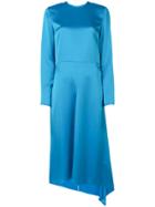Msgm Asymmetric Midi Dress - Blue