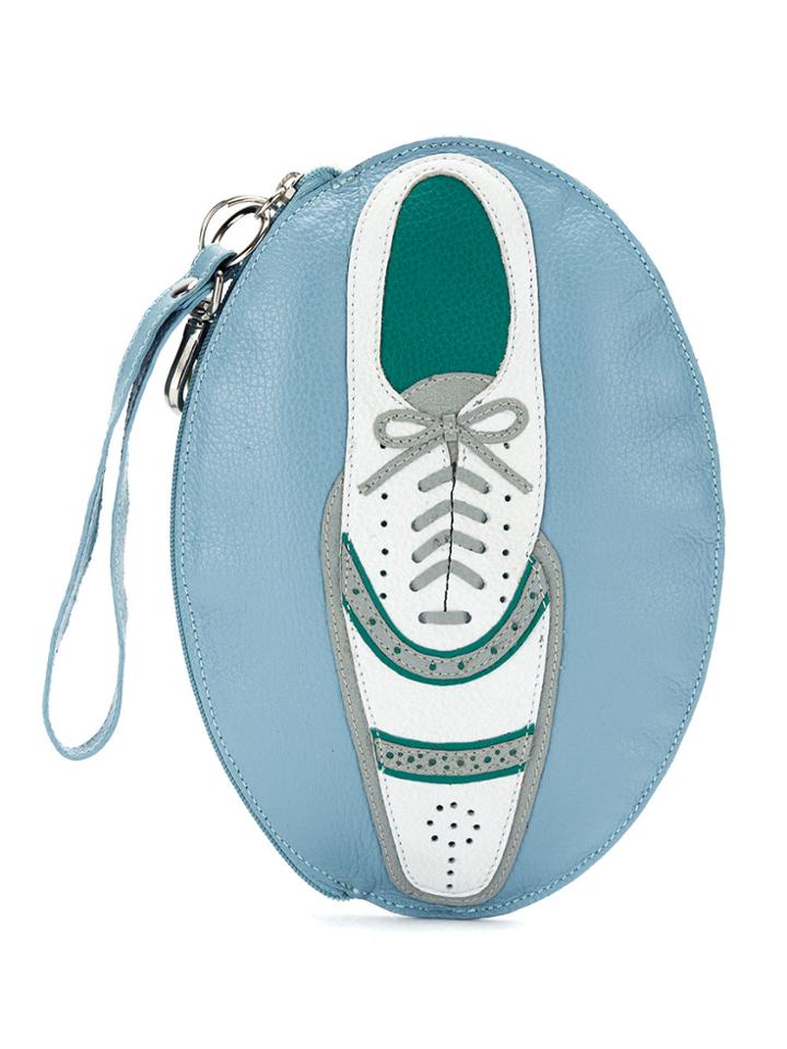 Sarah Chofakian Embroidered Oxford Clutch - Blue