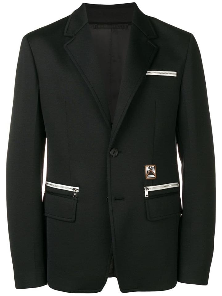 Prada Zip Pocket Blazer - Black