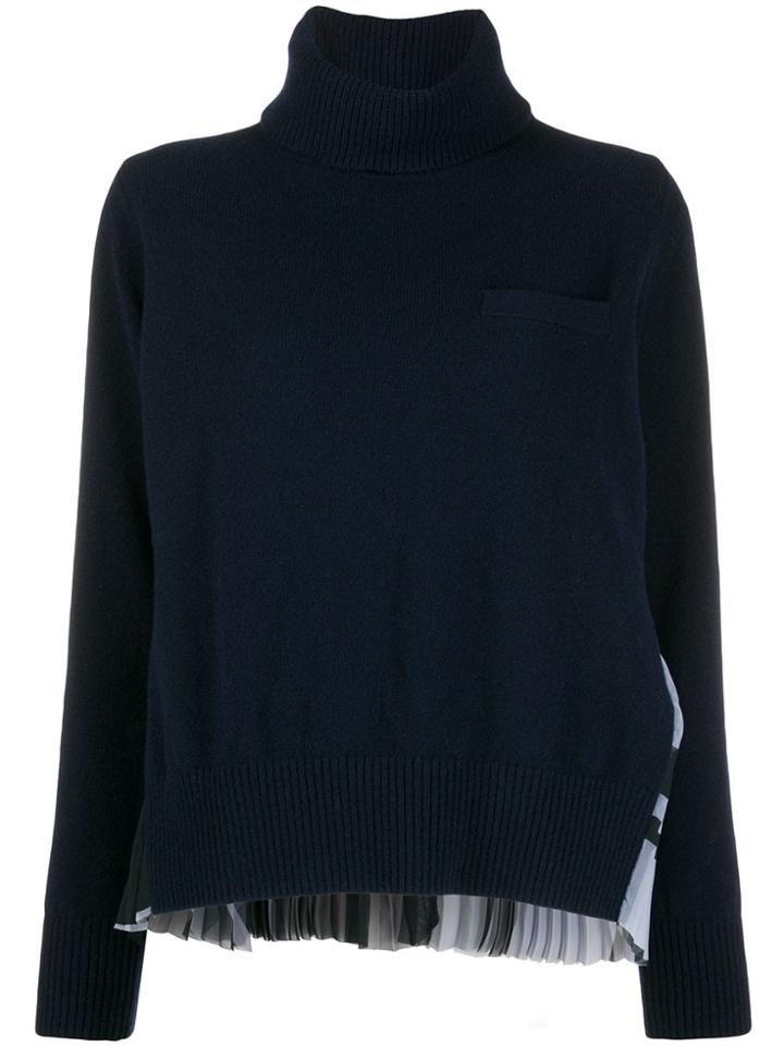 Sacai Contrast Roll Neck - Blue